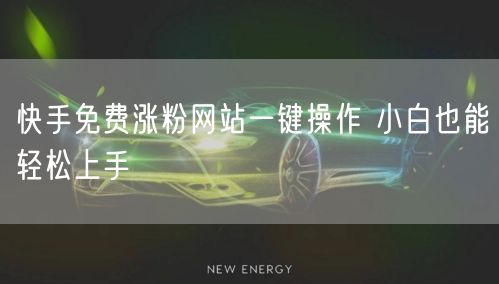 快手免费涨粉网站一键操作 小白也能轻松上手