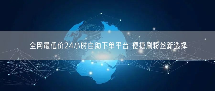 全网最低价24小时自助下单平台 便捷刷粉丝新选择
