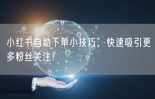 小红书自助下单小技巧,快速吸引更多粉丝关注!
