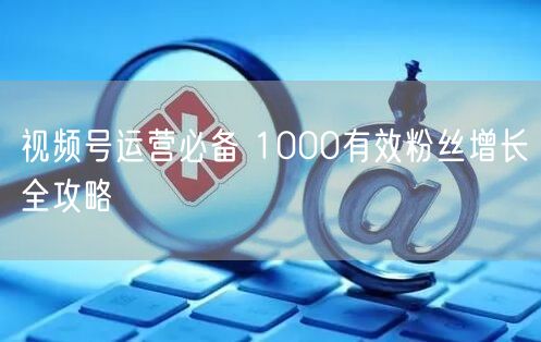视频号运营必备 1000有效粉丝增长全攻略